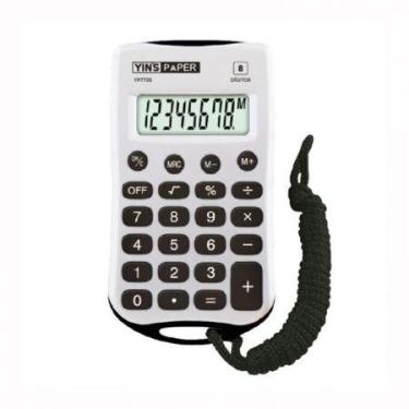 Imagem de Calculadora de bolso 8 dígitos com cordão Prata YP7735 - Yins