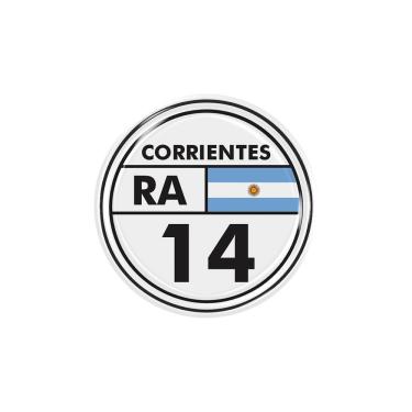 Imagem de Adesivo Resinado Corrientes RA 14 Alto Relevo 3D em PVC Decorativo para Veículos Preto Argentina