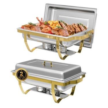 Imagem de Conjunto Chafing Retangular em Aço Inoxidável IMACONE 2 Peças 8 QT