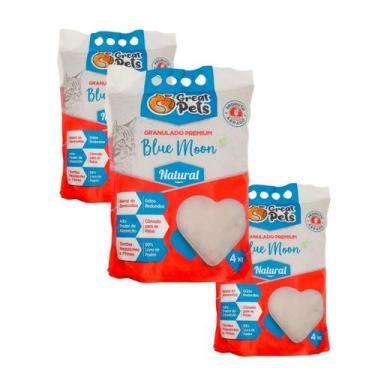 Imagem de 3 Areia Bentonita Esférica Premium Great Pets Para Gatos 4kg