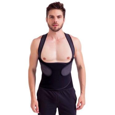 Imagem de Colete Postural Masculino Cinta Modeladora Esbelt, G, Preto