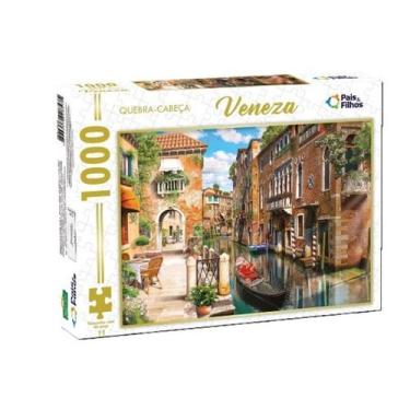 Imagem de Quebra cabeça de 1000 peças tema veneza puzzle colorido - Pais E Filho