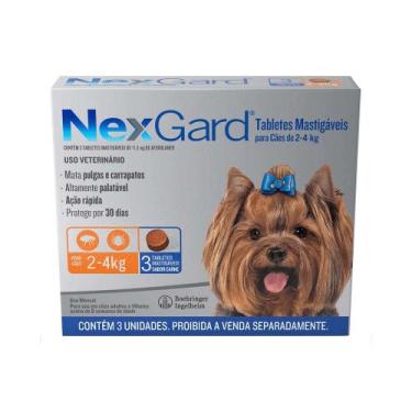 Imagem de Nexgard Antipulgas E Carrapatos Cães 2kg A 4kg 3 Comprimidos - Boehrin