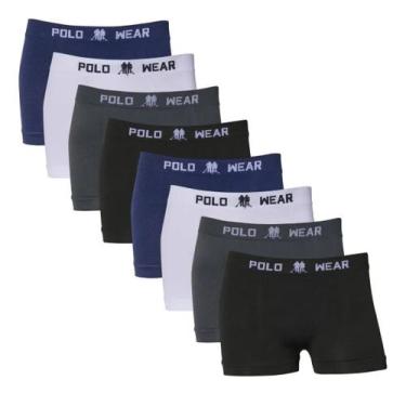 Imagem de Kit 8 Cuecas Infantil Menino Boxer Microfibra Polo Wear, M