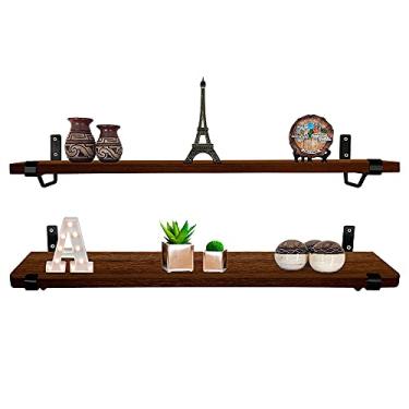 Imagem de Kit Jogo 2 Prateleiras De Parede Zurique Mdf 60cm x 15cm Preta/Villandry