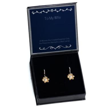 Imagem de SpreadPassion Todas as mulheres são criadas iguais, mas apenas as melhores são casadas com um porta-correio. Brincos de girassol, esposa, presentes reutilizáveis para esposa