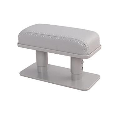 Imagem de JEYODA Almofada de apoio de braço para carro, suporte de cotovelo esquerdo, almofada de reforço de couro geral, caixa de apoio de braço central, apoio de braço ajustável (cinza)