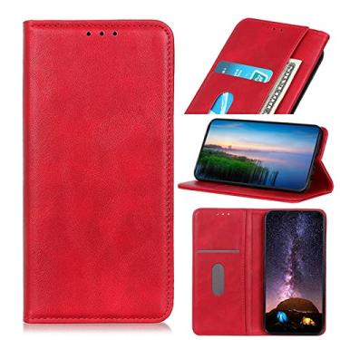 Imagem de Capa carteira para Google Pixel 6/6 Pro, capa carteira flip de couro magnético com suporte para cartão e suporte à prova de choque Folio Book Phone Case, vermelha, 6 de 6,4 polegadas