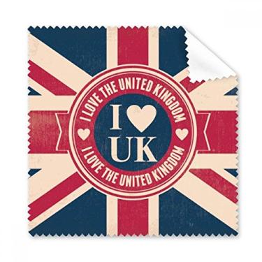 Imagem de I Love The United Kingdom Union Jack UK Flag pano de limpeza para tela de telefone 5 peças