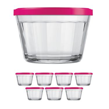 Imagem de Kit Pote Copo Americano C/Tampa Cor Sortida 600ml Nadir 7Un