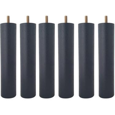 Imagem de Kit 6 Pés De Cama Box Baú 20cm Casal Pés De Madeira Palito