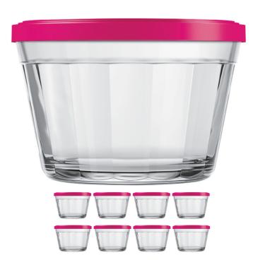 Imagem de Kit Pote Copo Americano C/Tampa Cor Sortida 1L Nadir 8Un