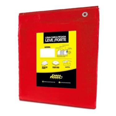 Imagem de Lona Plástica Vermelha Impermeável 300 Micras Multiuso 3x3