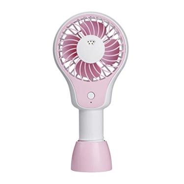 Imagem de HiXB Ventilador de mesa mini USB 3 velocidades silencioso resfriador portátil para escritório de viagem de acampamento ao ar livre, rosa