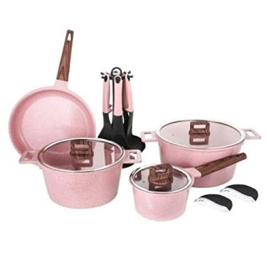 Imagem de Jogo de Panelas Antiaderente Em Granito Com Utensílios 16Pçs