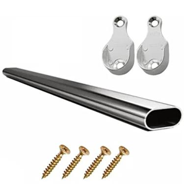 Imagem de Tubo Cabideiro 95cm Oval Arara Para Guarda Roupas