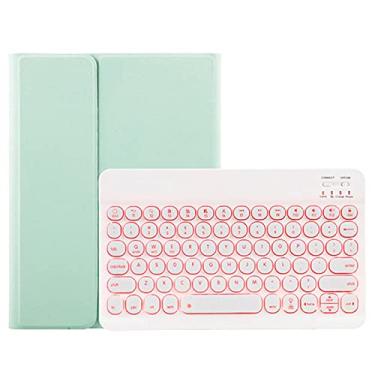 Imagem de HAODEE Para o teclado sem fio de 12,9 polegadas do iPad com caixa de retroilumos com teclado com teclado (Color : Green with backlit, Size : For air 1 2 pro 9.7)