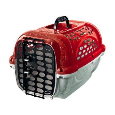 Imagem de Caixa De Transporte Panther Pop Plast Pet Vermelha Para Cães E Gatos -