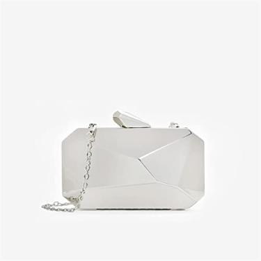 Imagem de KRASS Bolsa feminina clutch bolsa de noite elegante corrente bolsa de ombro para mulheres bolsa para casamento/namoro/festa, prata, P, colecionador88