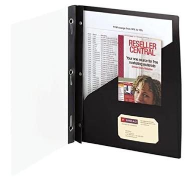 Imagem de Smead Capa transparente de poli frontal com fixadores de pino, 21,5 x 28 cm, preta, pacote com 5