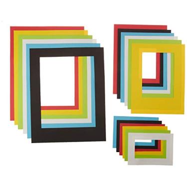 Imagem de Molduras brilhantes Hygloss – molduras de papel retangulares com recorte retangular – 6 cores divertidas – tamanhos sortidos – pequeno, médio e grande – 6 de cada um dos 3 tamanhos – 18 unidades