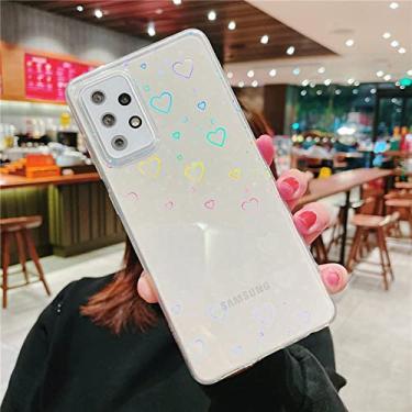 Imagem de Capa de telefone de coração transparente a laser para Samsung S20 FE S21 Plus Note 20 Ultra A51 A71 A52 A32 A12 A72 A50 A21S A31 Capa, T1, para Samsung S20FE