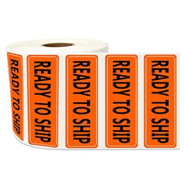 Imagem de Etiquetas industriais prontas para enviar, laranja fluorescente 2,5 x 7,6 cm adesivos de inventário com controle de qualidade (500 etiquetas)