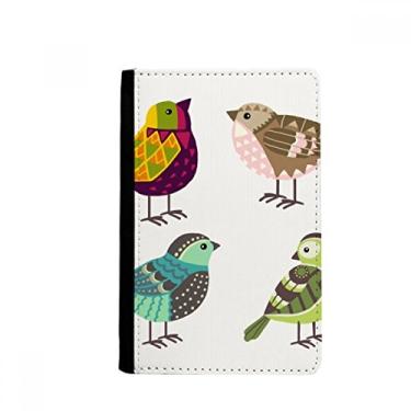 Imagem de Ilustração Adorável Pássaros Colorido Padrão Porta Passaporte Notecase Burse Carteira Carteira Bolsa Cartão, Multicolor