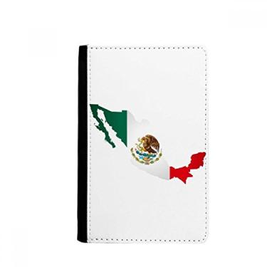 Imagem de Porta-passaporte vermelho verde mapa do México emblema águia comer cobra notecase burse capa carteira porta-cartão, Multicolor