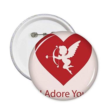 Imagem de I Adore You, broche vermelho para o Dia dos Namorados, emblema, acessório, decoração, 5 peças