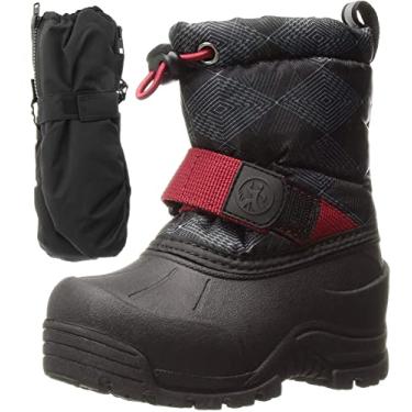 Imagem de Northside Frosty Kids – Conjunto de botas e luvas de inverno para meninos e meninas, Black/Charcoal, 9 Toddler