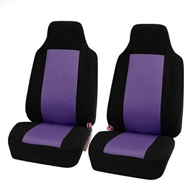 Imagem de FH Group FB102PURPLE102 Conjunto de capas de assento clássicas de tecido para carro, caminhão, SUV ou vans