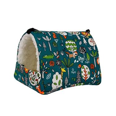 Imagem de Cama de Brincar para Hamster Hamster DEN Pendurado para Dormir Esconderijo Planador de açúcar, azul