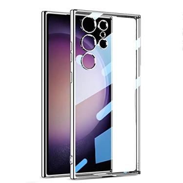 Imagem de Capa para Samsung Galaxy S23/S23 Plus/S23 Ultra, capa à prova de choque com capa protetora de câmera transparente anti-Yollowing à prova de poeira, prata, S23 Ultra