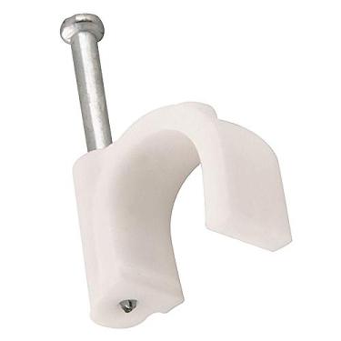 Imagem de Grampo para fios 8mm branco redondo com 100 peças - Vonder