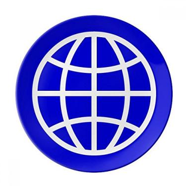 Imagem de Earth Blue Placa de aviso quadrada decorativa de porcelana Salver louça de jantar