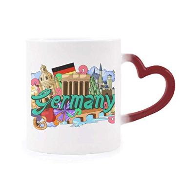 Imagem de Caneca sensível ao calor New Swan Stone Castle Beer Germany Graffiti vermelha muda de cor