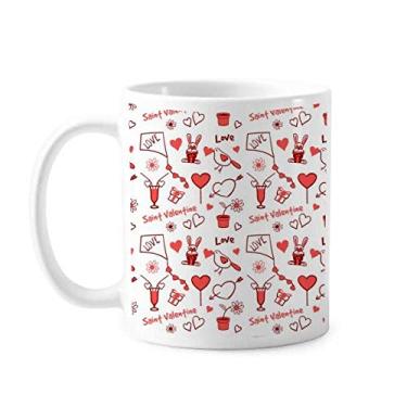 Imagem de Red Saint Valentine Love Kite Rabbit Caneca cerâmica café porcelana louça