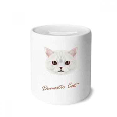 Imagem de DIYthinker Caixa de cerâmica branca para gatos e animais de estimação com porta-moedas para presente