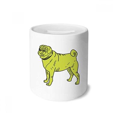 Imagem de DIYthinker Caixa de dinheiro amarela com estampa de desenho de cachorro caixa de cerâmica porta-moedas presente de cofrinho