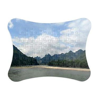 Imagem de Mountains Lakes Moldura de quebra-cabeça para fotografia de cartas, papel para casa