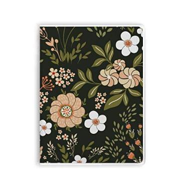 Imagem de Caderno de tinta branca com flores selvagens, capa de goma