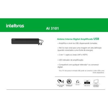 Imagem de Antena De Tv Interna Digital Ampl. Uhf/Hdtv Ai 3101 - Intelbras