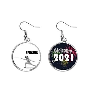 Imagem de Esgrima esportiva antiga art déco, presente, pingentes de orelha, joia 2021 Blessing