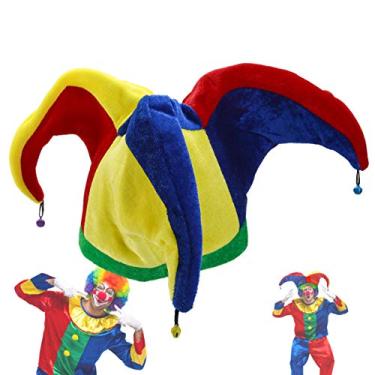 Imagem de TOYANDONA Chapéu de fantasia de palhaço, chapéu de Mardi Gras, engraçado, multicolorido de Halloween, palhaço, carnaval, festa de carnaval, chapéu para fantasia de Dia das Bruxas (colorido)