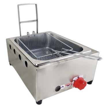 Imagem de Fritadeira Industrial Gás 1 Cuba 5 Litros Baixa Pressão Cf01 Cefaz