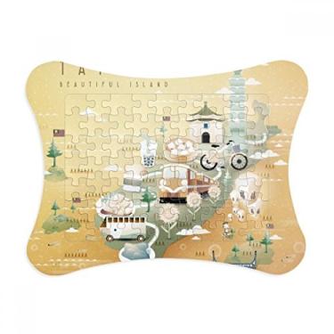Imagem de Linda moldura de quebra-cabeça de viagem Islead Taiwan Decoração de imagem Enfeite de jogo de quebra-cabeça