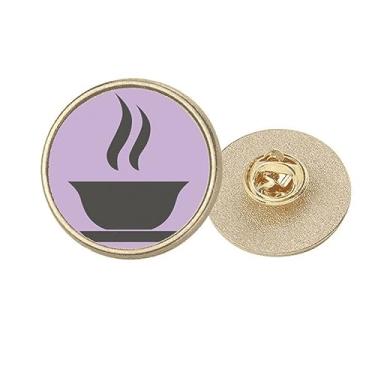 Imagem de Hot Tea China Pattern Art Deco Fashion Redondo Metal Dourado Broche Clip, Medium, não aplicar