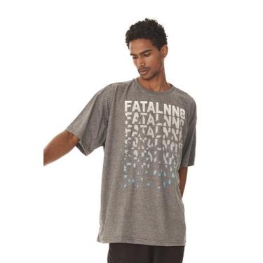 Imagem de Camiseta Fatal Plus Size Estampada Cinza Mescla Escuro