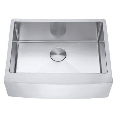 Imagem de Kit Cuba Farmhouse Aço Inox 1mm Escovado Sa105-pp 65,3x51,4x22,8cm + Válvula Com Cesto Aço Inox